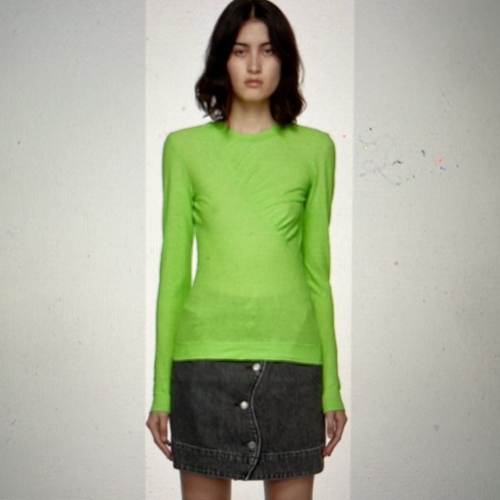 Ganni NEW Quilted Long Sleeve Tee Shirt large